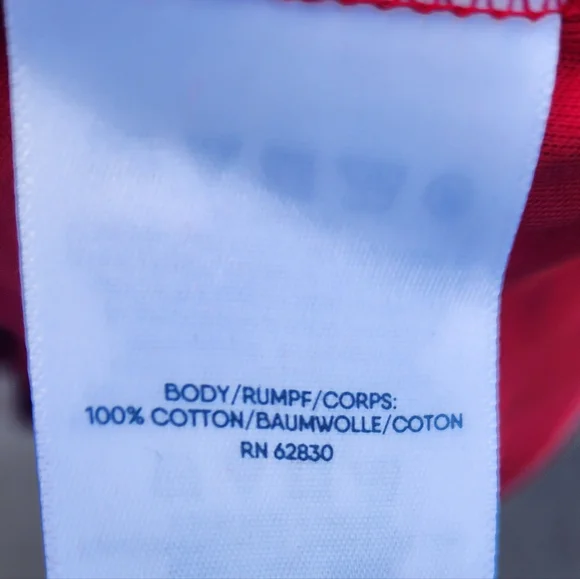 Men's Lands' End 100% cotton mock turtleneck Size L (42-44) Red & Black - Picture 7 of 8